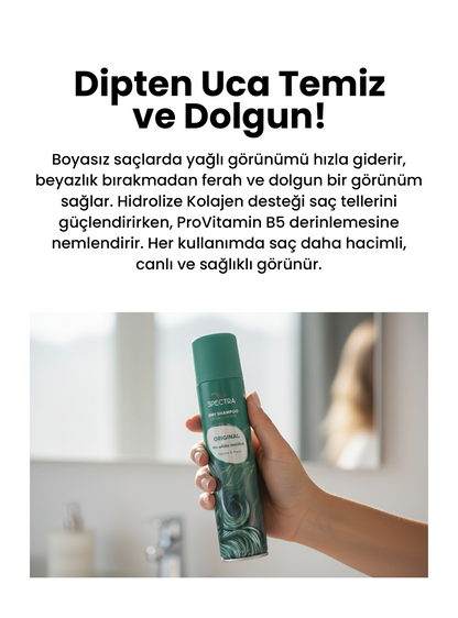 Spectra Care Boyasız Saçlar İçin Beyazlık Bırakmayan Hacim Veren Kuru Şampuan