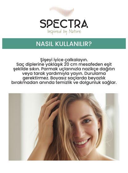 Spectra Care Boyasız Saçlar İçin Beyazlık Bırakmayan Hacim Veren Kuru Şampuan