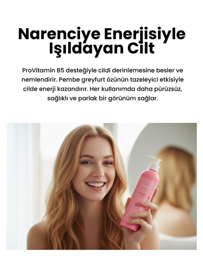 Pembe Greyfurt Kokulu Hızlı Emilen Nemlendirici El ve Vücut Losyonu - 350 ML