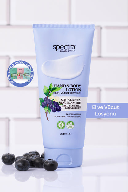 Nemlendirici ve Canlandırıcı Vegan El ve Vücut Losyonu -Blueberry&Wild Bluebell- 200 ML