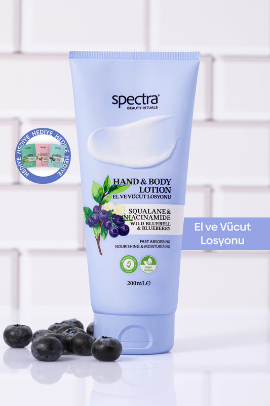 Nemlendirici ve Canlandırıcı Vegan El ve Vücut Losyonu -Blueberry&Wild Bluebell- 200 ML
