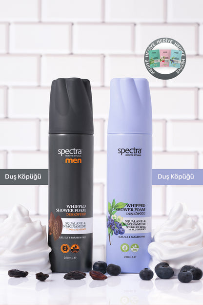 2'li Nemlendirici ve Arındırıcı Vegan Whipped Duş Köpüğü Seti -Blueberry & MEN- 2 x 250 ML