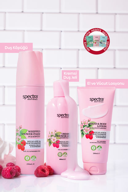 Raspberry&Passion Fruit 3'lü Bakım Seti - Duş Köpüğü & Duş Jeli & Vücut Losyonu