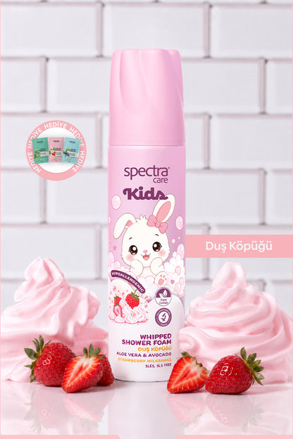 Kids Nemlendirici ve Arındırıcı Vegan Whipped Duş Köpüğü - Strawberry Milkshake - 250 ML