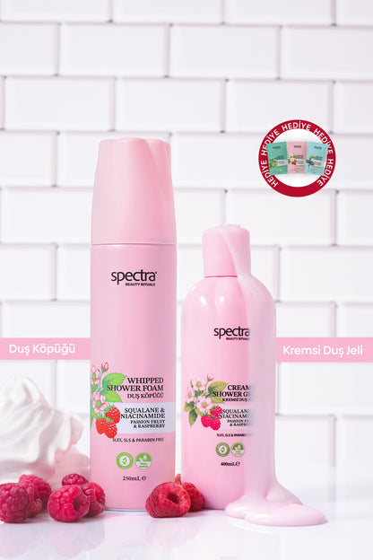 Raspberry&Passion Fruit 2'li Vegan Bakım Seti - Duş Köpüğü  & Kremsi Duş Jeli