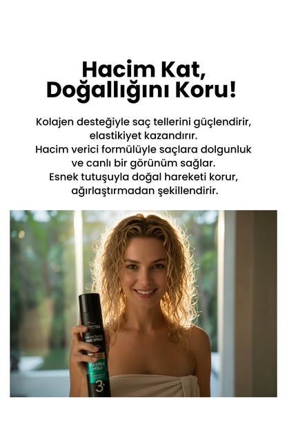 Doğal Tutuş Kolajenli Saç Spreyi - No:3 - 400 ML