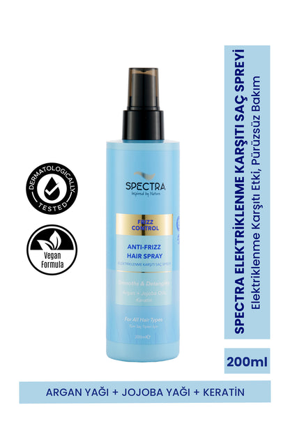 Elektriklenme Karşıtı (Argan Yağı + Jojoba Yağı + Keratin ) Saç Spreyi - 200 ML