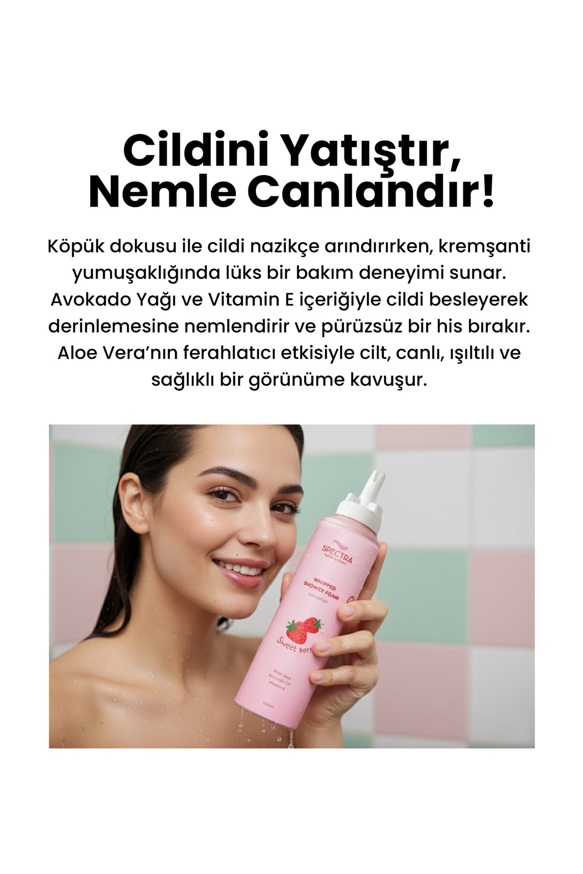 Spectra Care Sweet Berry (Çilek Kokulu) Whipped Duş Köpüğü - 250 ML