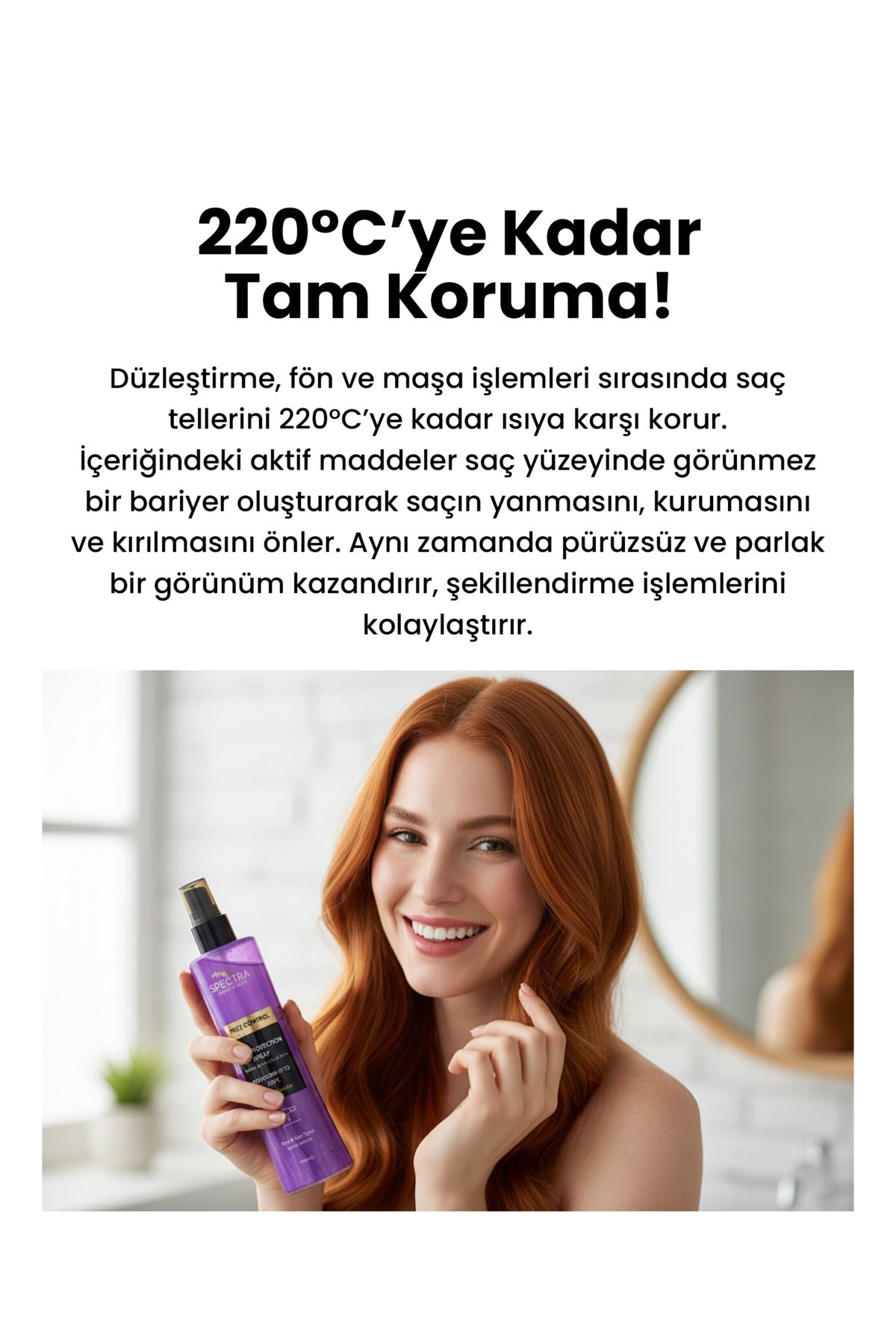 Isı Koruyucu Buğday Proteinili (220 Dereceye Kadar Etkili)Saç Spreyi - 200 ML