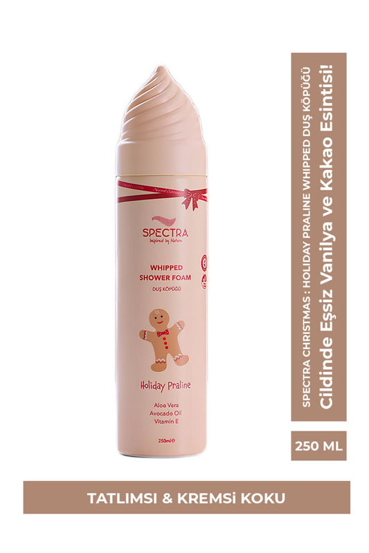 Spectra Christmas Holiday Praline Whipped Duş Köpüğü - Tatlımsı ve Kremsi Koku (SLES & SLS, PARABEN FREE) - 250 ML