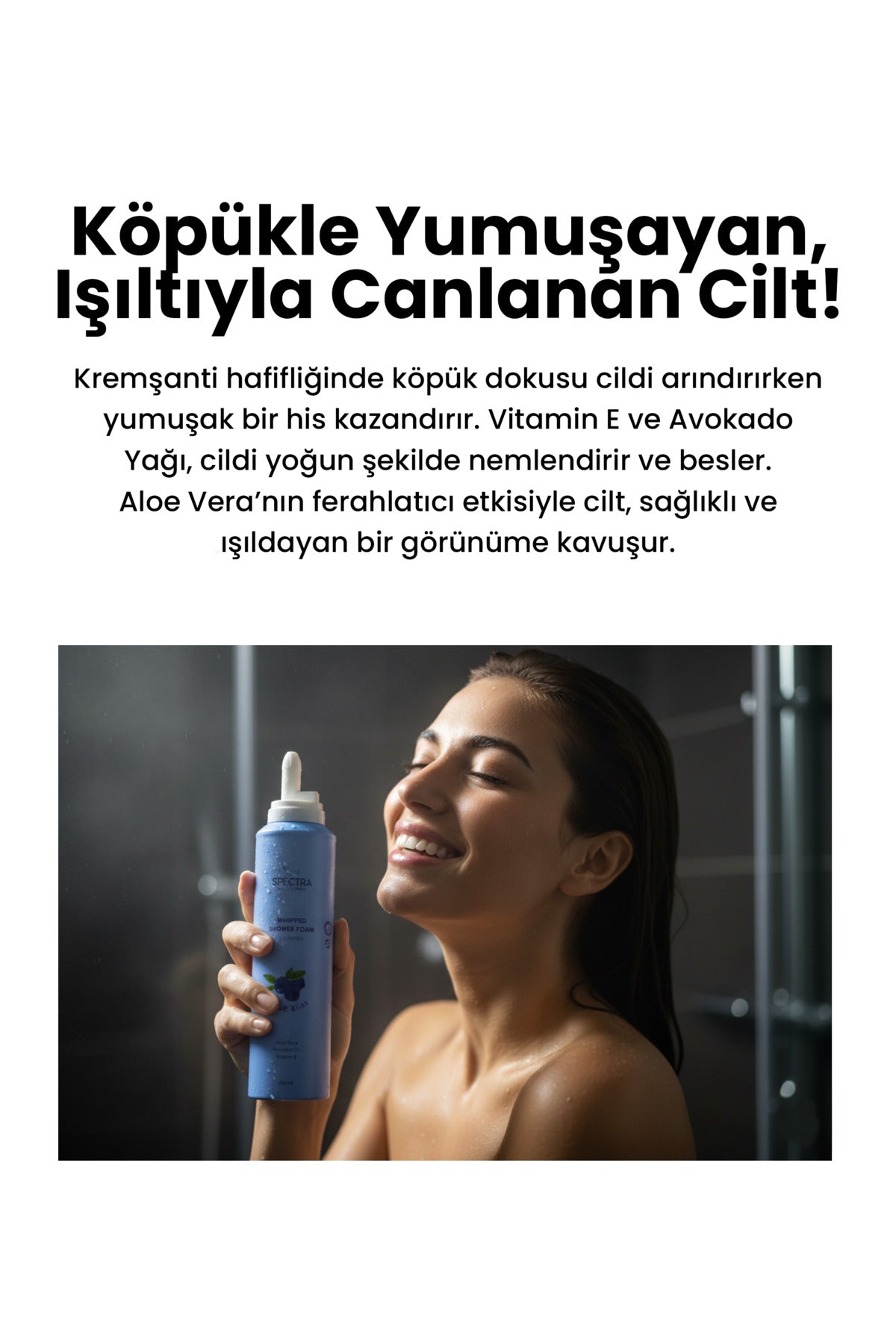 Blue Bliss Yaban Mersini Kokulu Whipped Duş Köpüğü (SLES & SLS , PARABEN FREE) - 250 ML