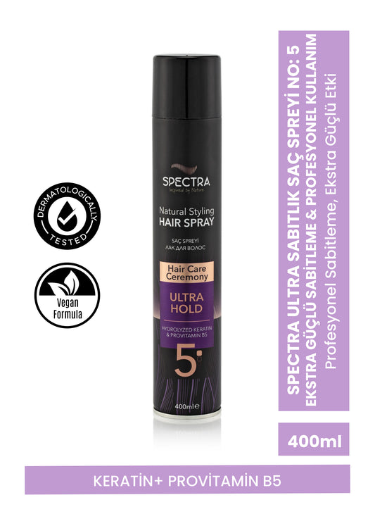 Spectra Care Ekstra Güçlü Tutuş Keratinli & B5 Vitaminli Saç Spreyi No: 5 - 400 ML