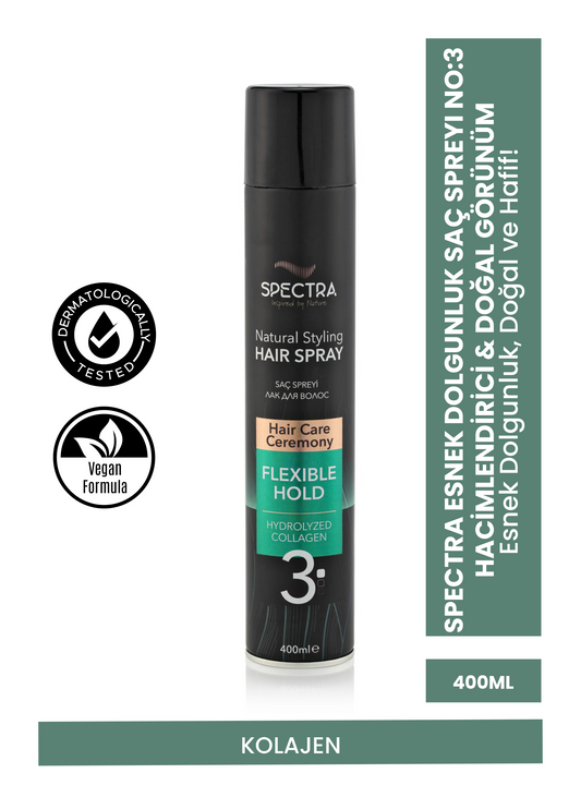 Spectra Care Doğal Tutuş Kolajenli Saç Spreyi No:3 – 400 ML