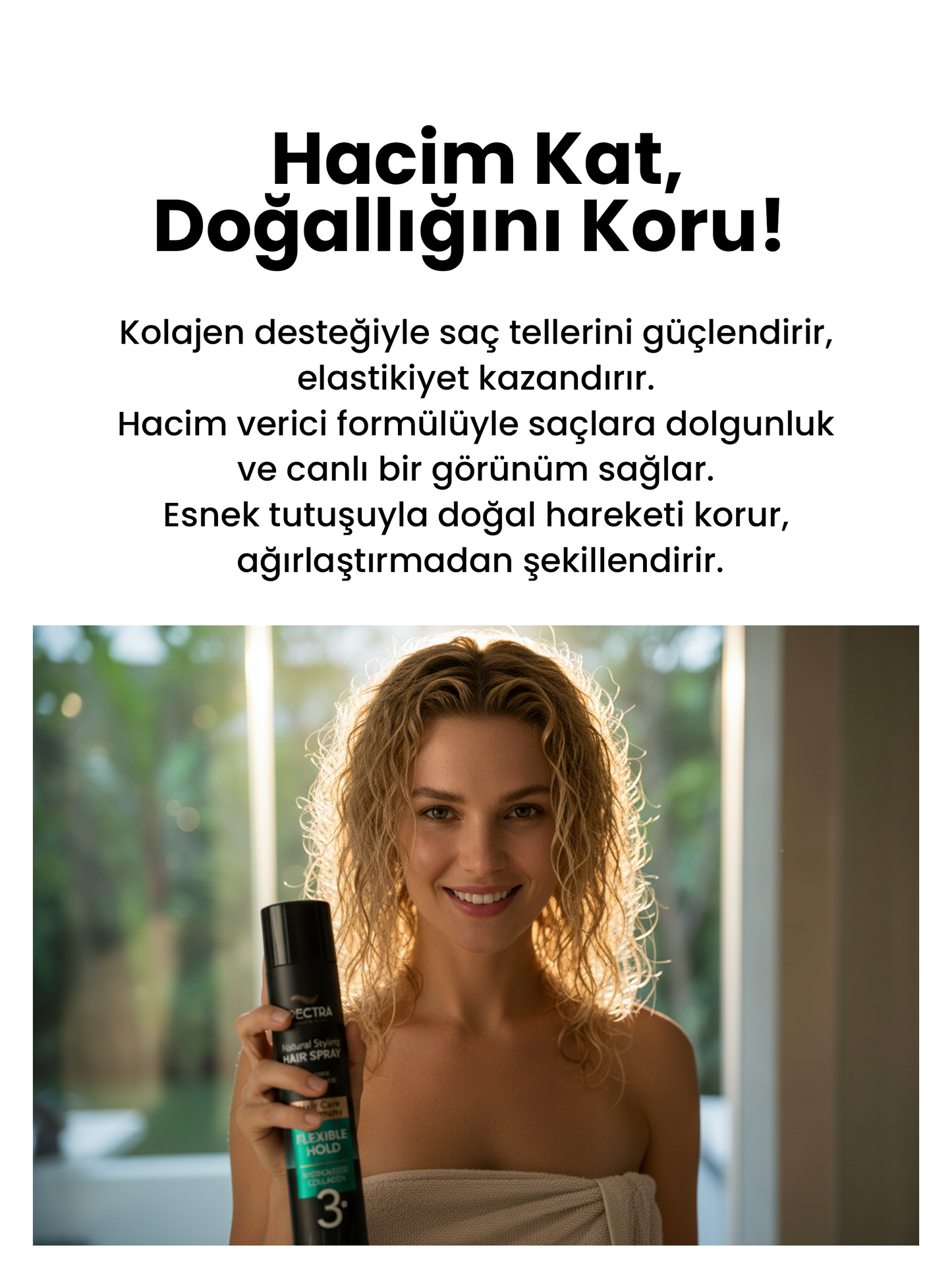 Spectra Care Doğal Tutuş Kolajenli Saç Spreyi No:3 – 400 ML