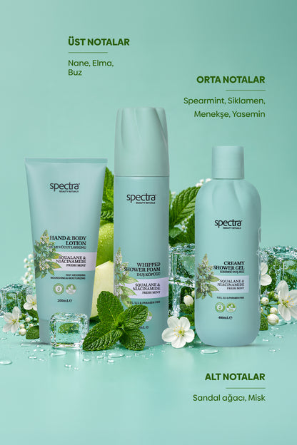 Fresh Mint 3'lü Vegan Bakım Seti - Duş Köpüğü & Duş Jeli & Vücut Losyonu