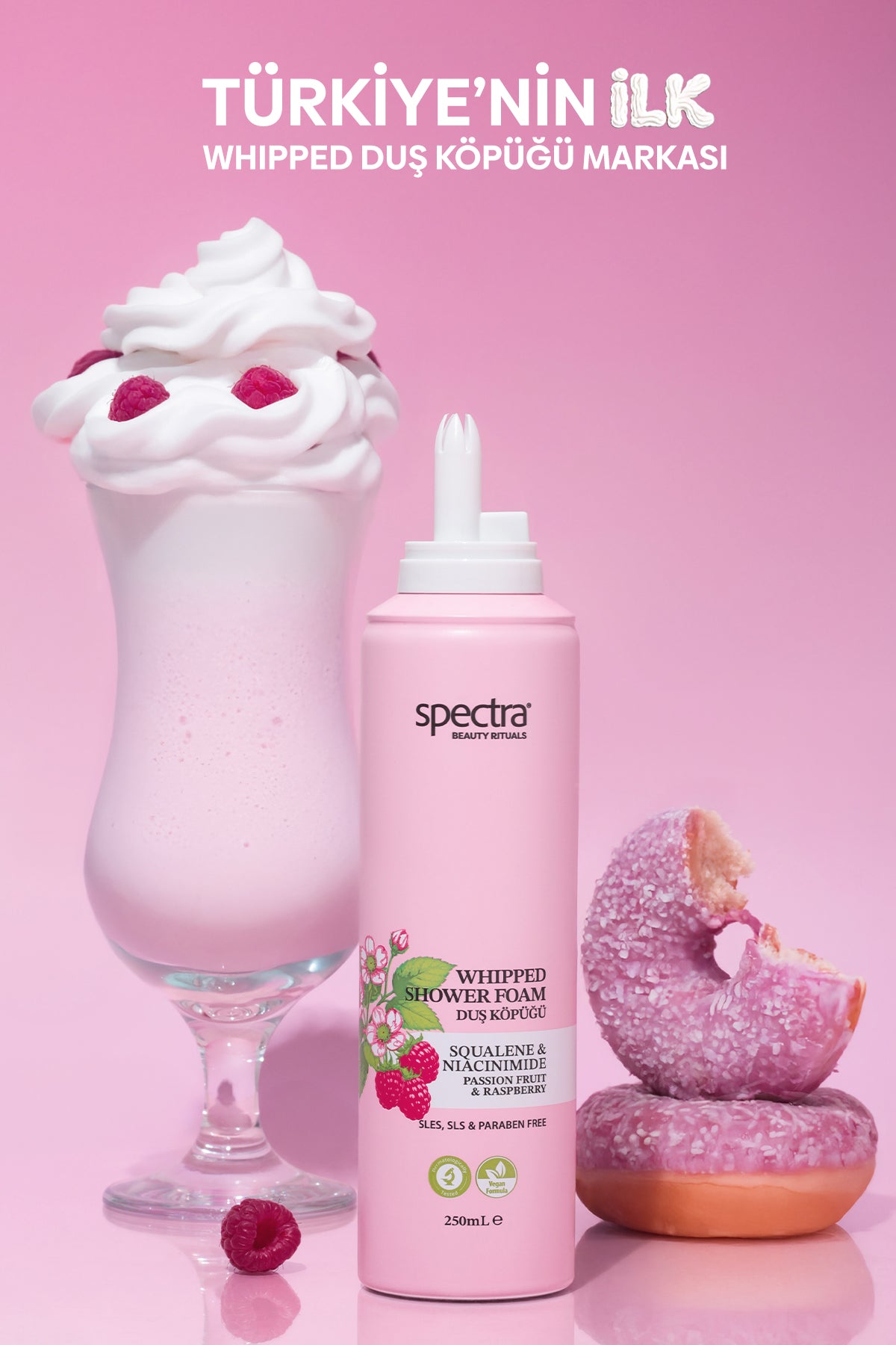 Nemlendirici ve Arındırıcı Vegan Whipped Duş Köpüğü - Raspberry&Passion Fruit - 250 ML