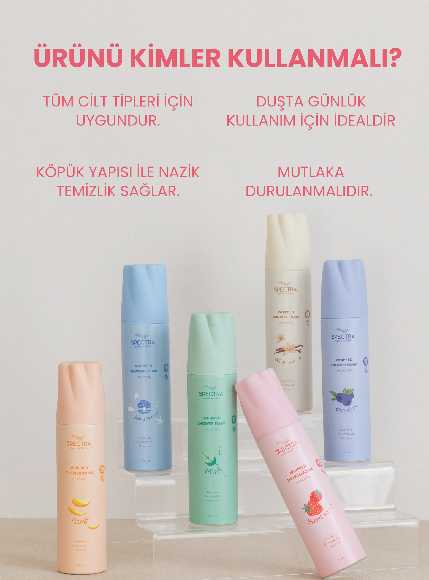Duş Köpüğü 2'li Avantajlı Set - Çilek & Aqua Dream (Meyvemsi & Çiçeksi Koku) - 250 ML