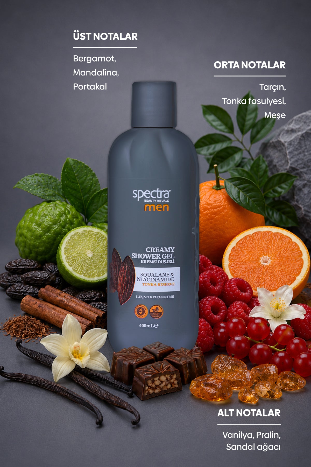 3'lü Vegan Duş Jeli Seti -Blueberry & Raspberry & MEN- 3 x 400ml