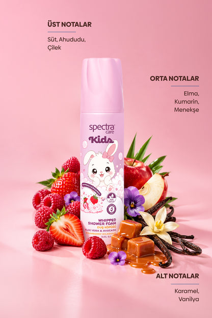 Kids Nemlendirici ve Arındırıcı Vegan Whipped Duş Köpüğü - Strawberry Milkshake 3 x 250 ML