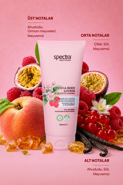 Nemlendirici ve Canlandırıcı Vegan El ve Vücut Losyonu -Raspberry&Passion Fruit- 200 ML