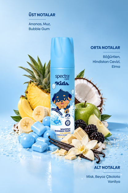 Kids Nemlendirici ve Arındırıcı Vegan Whipped Duş Köpüğü - Blue Bubble Gum 3 x 250 ML
