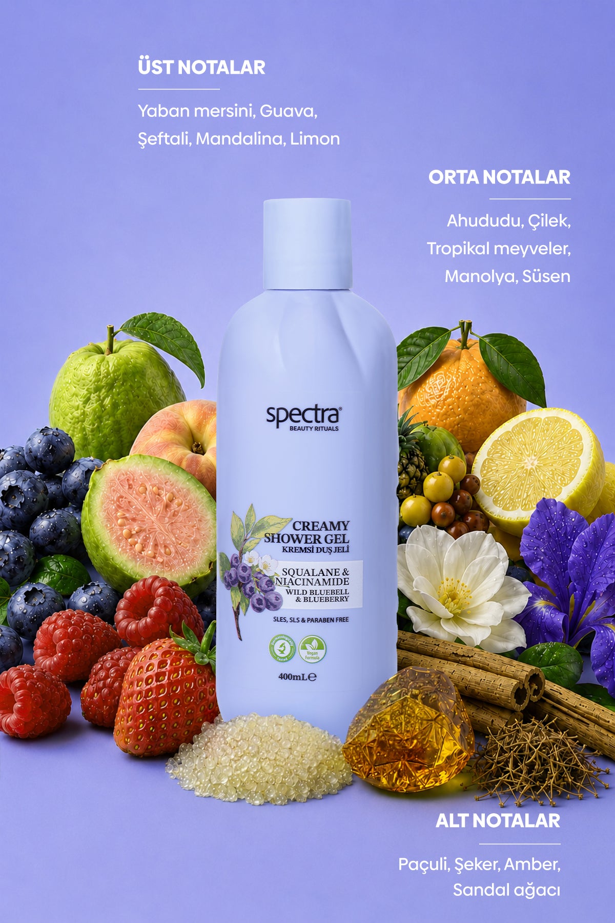3'lü Vegan Duş Jeli Seti -Blueberry & Raspberry & MEN- 3 x 400ml