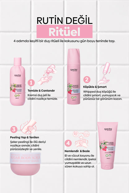 Raspberry&Passion Fruit 4'lü Vegan Bakım Ritüeli Seti  -SLES&SLS&Paraben içermez