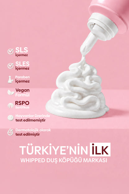 Nemlendirici ve Arındırıcı Vegan Whipped Duş Köpüğü - Raspberry&Passion Fruit - 250 ML