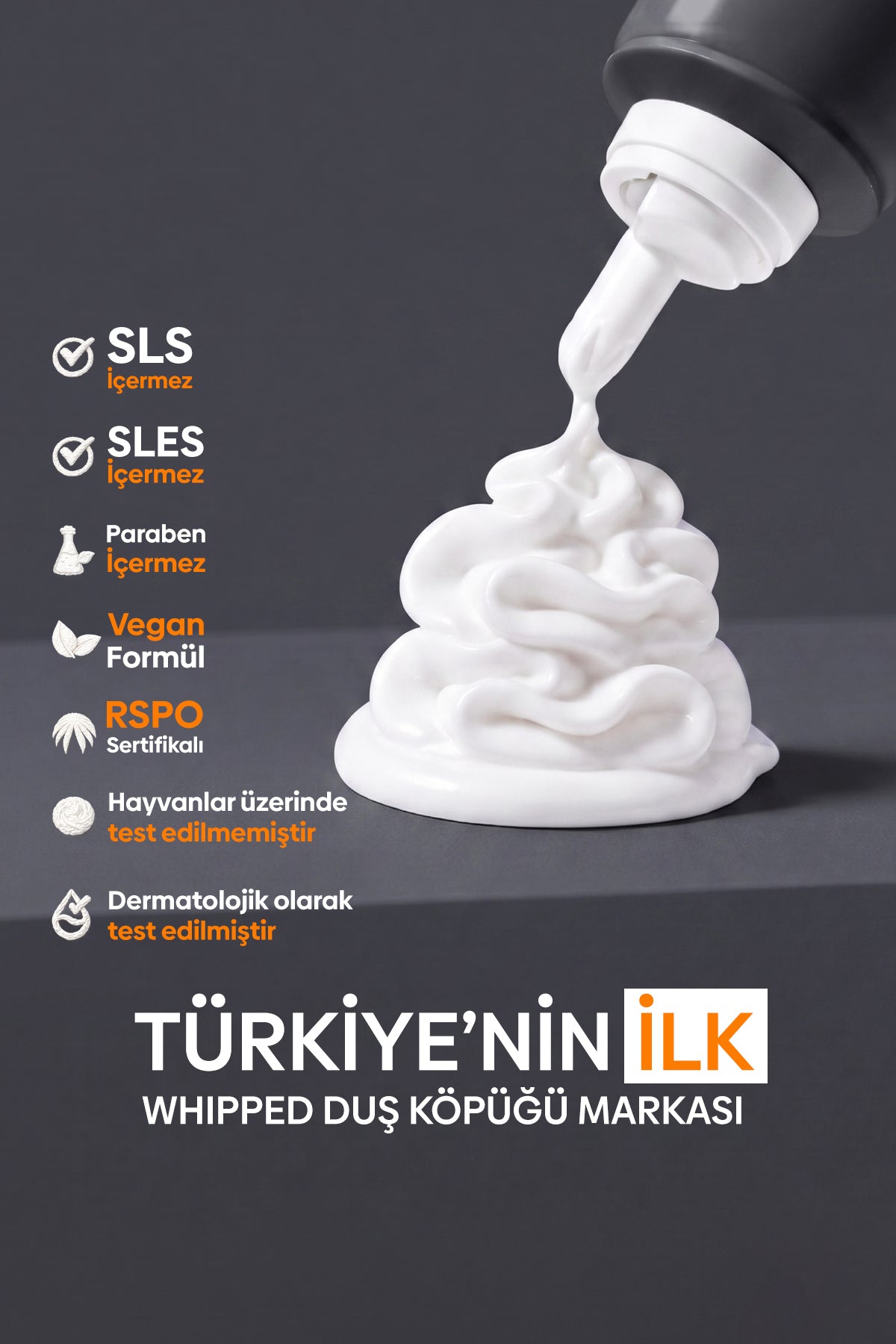 MEN Nemlendirici ve Arındırıcı Vegan Whipped Duş Köpüğü -SLES&SLS&Paraben içermez- 250 ML