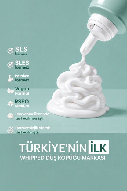 Nemlendirici ve Arındırıcı Vegan Whipped Duş Köpüğü - Fresh Mint - 250 ML