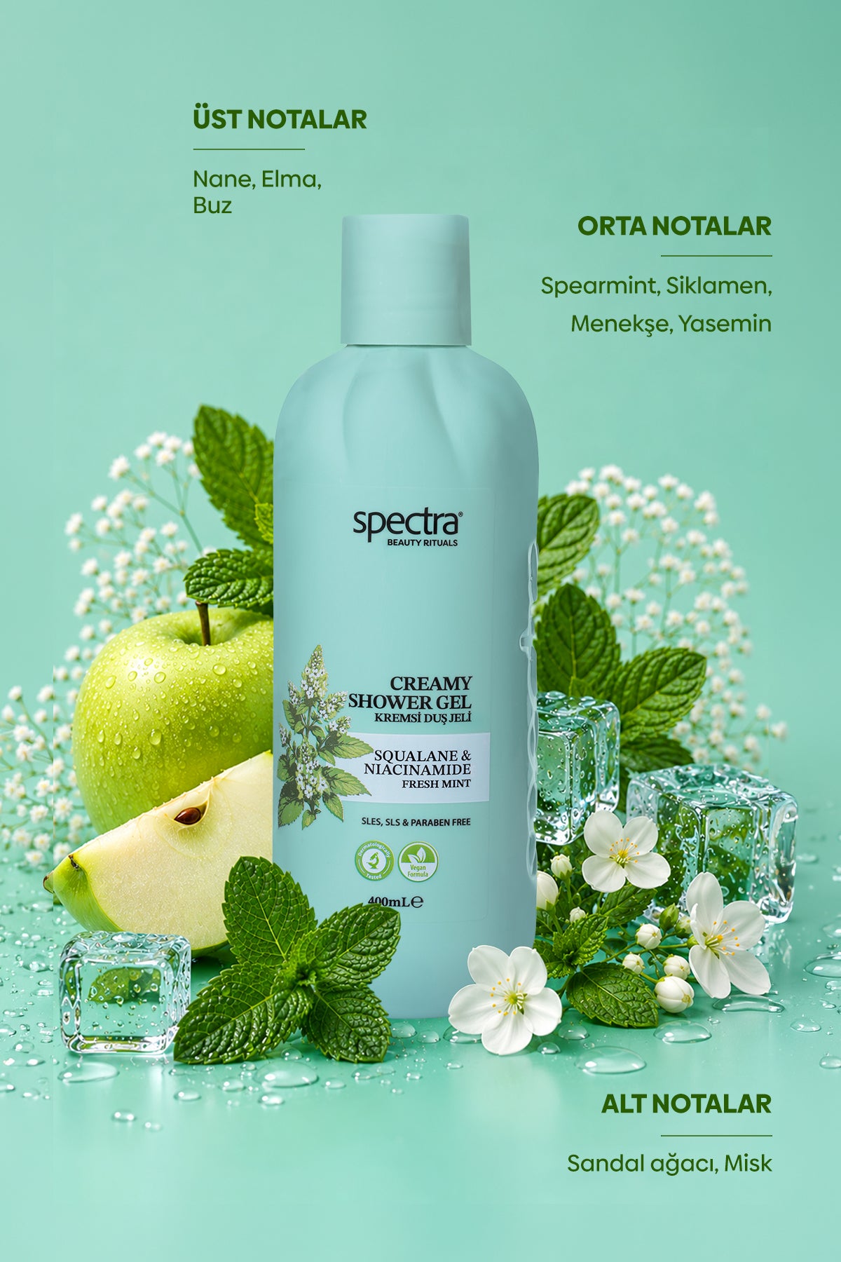 4'lü Vegan Duş Jeli Seti -Blueberry & Raspberry & MEN & Mint 4 x 400ml