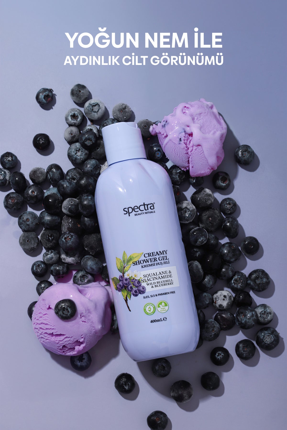 Blueberry&Wild Bluebell 3'lü Bakım Seti - Kremsi Duş Jeli & Şeker Peelingi & Vücut Losyonu