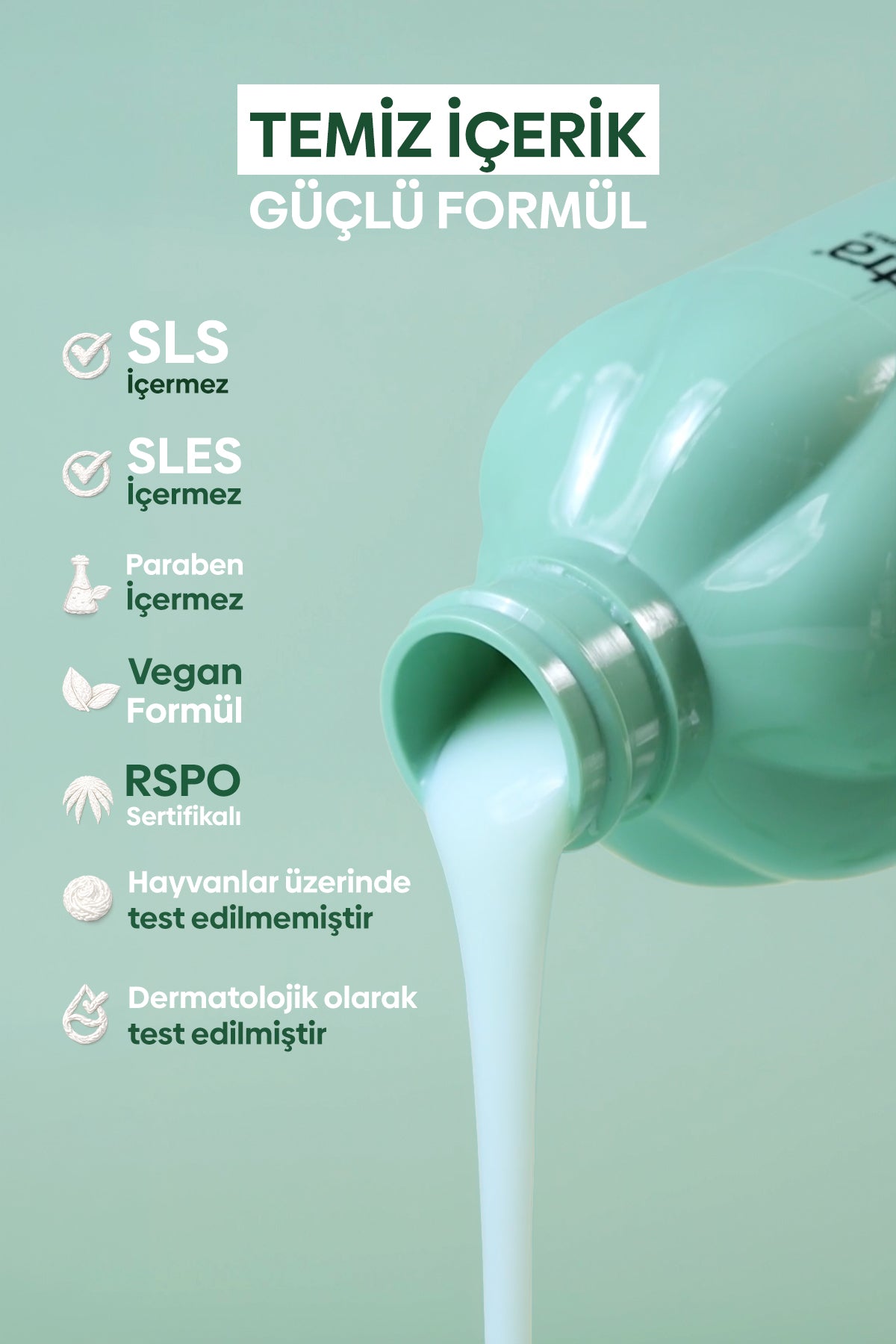 Nemlendirici Kremsi Vegan Duş Jeli -Fresh Mint- SLES&SLS&Paraben içermez- 400 ML