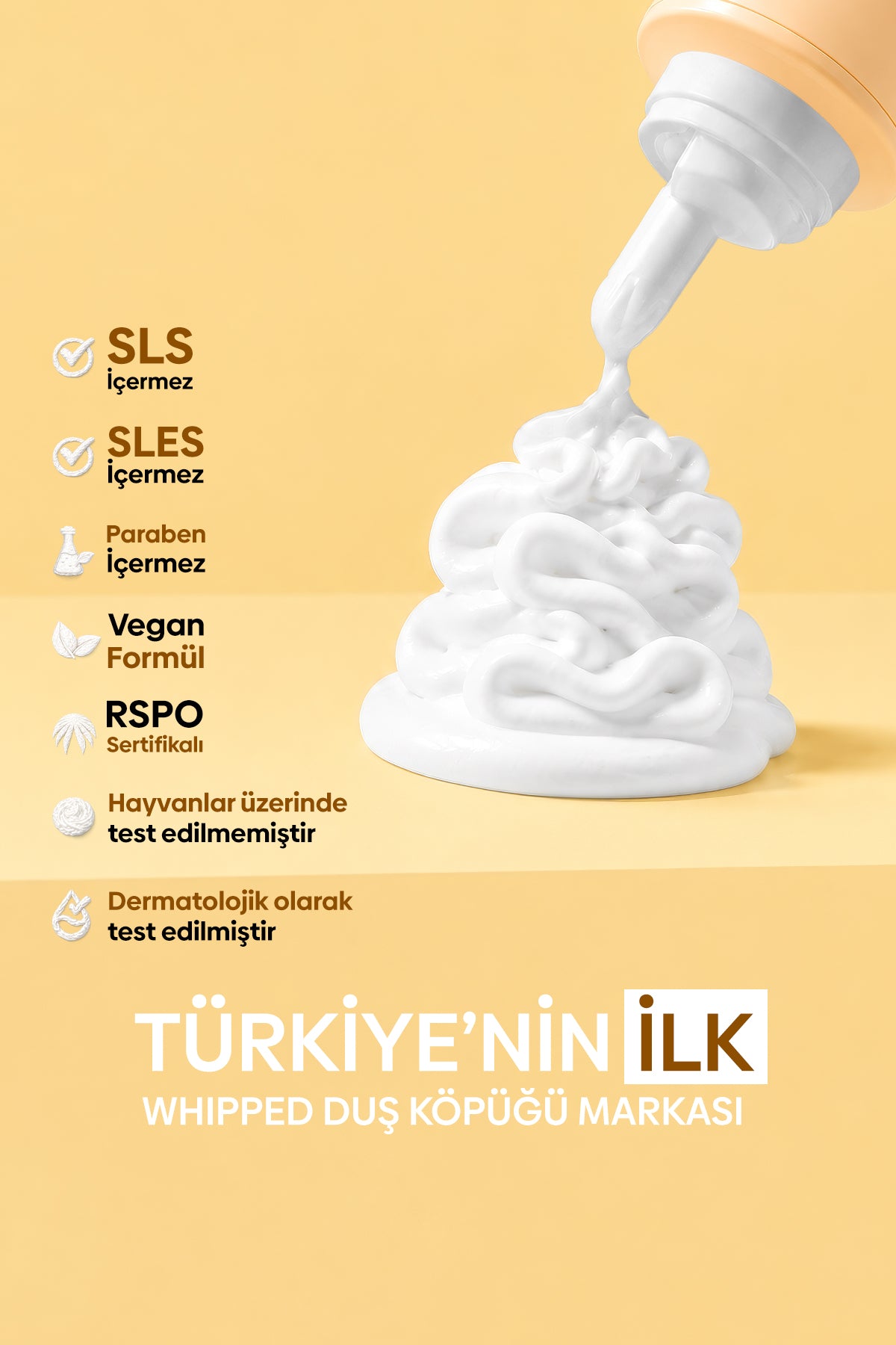 Vegan Whipped Duş Köpüğü - Velvet Vanilla - 250 ML (SLES,SLS,PARABEN FREE )