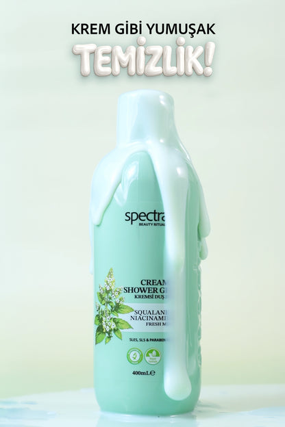 Fresh Mint 3'lü Vegan Bakım Seti - Duş Köpüğü & Duş Jeli & Şeker Peelingi