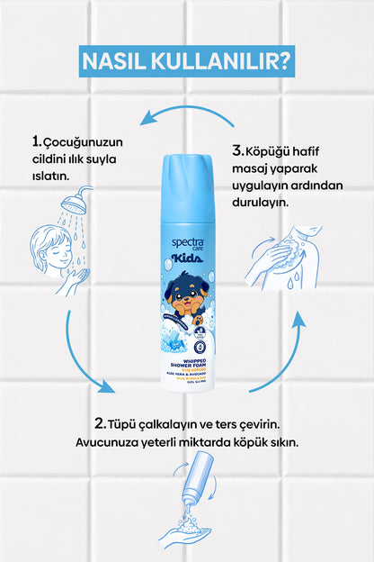 Kids Nemlendirici ve Arındırıcı Vegan Whipped Duş Köpüğü - Blue Bubble Gum 3 x 250 ML
