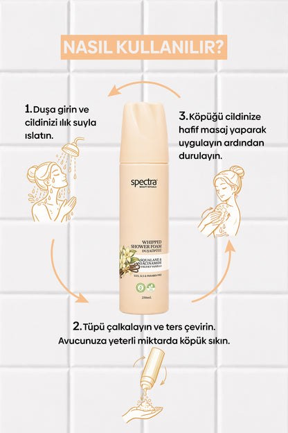 Vegan Whipped Duş Köpüğü - Velvet Vanilla - 250 ML (SLES,SLS,PARABEN FREE )