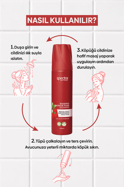 Sweet Berry Çilek Kokulu Duş Köpüğü (SLES, SLS & PARABEN FREE )  - 250 ML