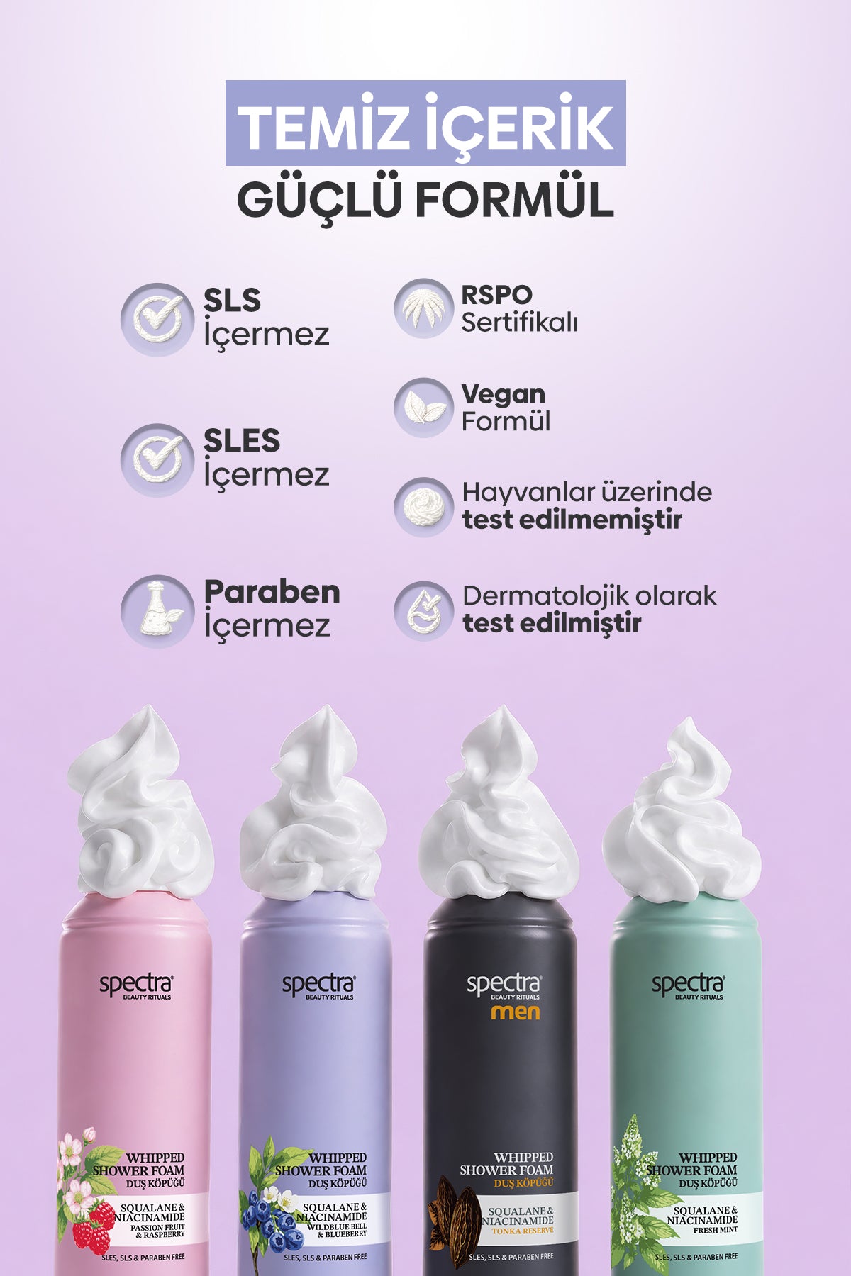 3'lü Vegan Whipped Duş Köpüğü Seti -Blueberry & Raspberry & MEN- 3 x 250 ML