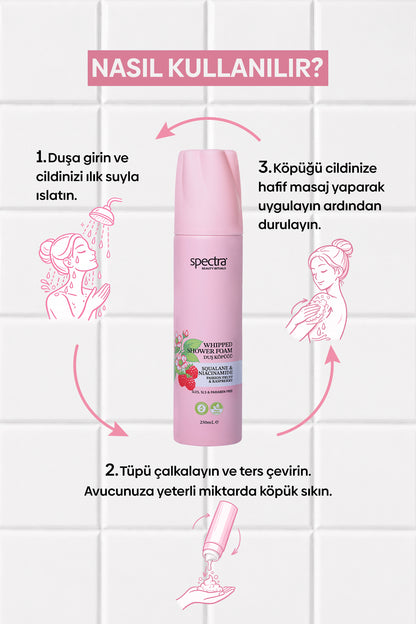 Nemlendirici ve Arındırıcı Vegan Whipped Duş Köpüğü - Raspberry&Passion Fruit - 250 ML