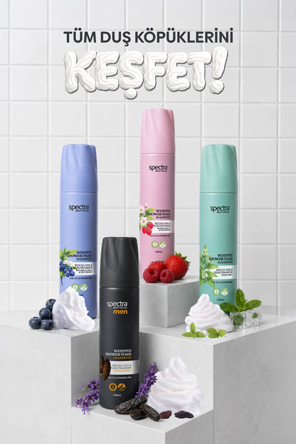 3'lü Vegan Whipped Duş Köpüğü Seti -Blueberry & Raspberry & MEN- 3 x 250 ML