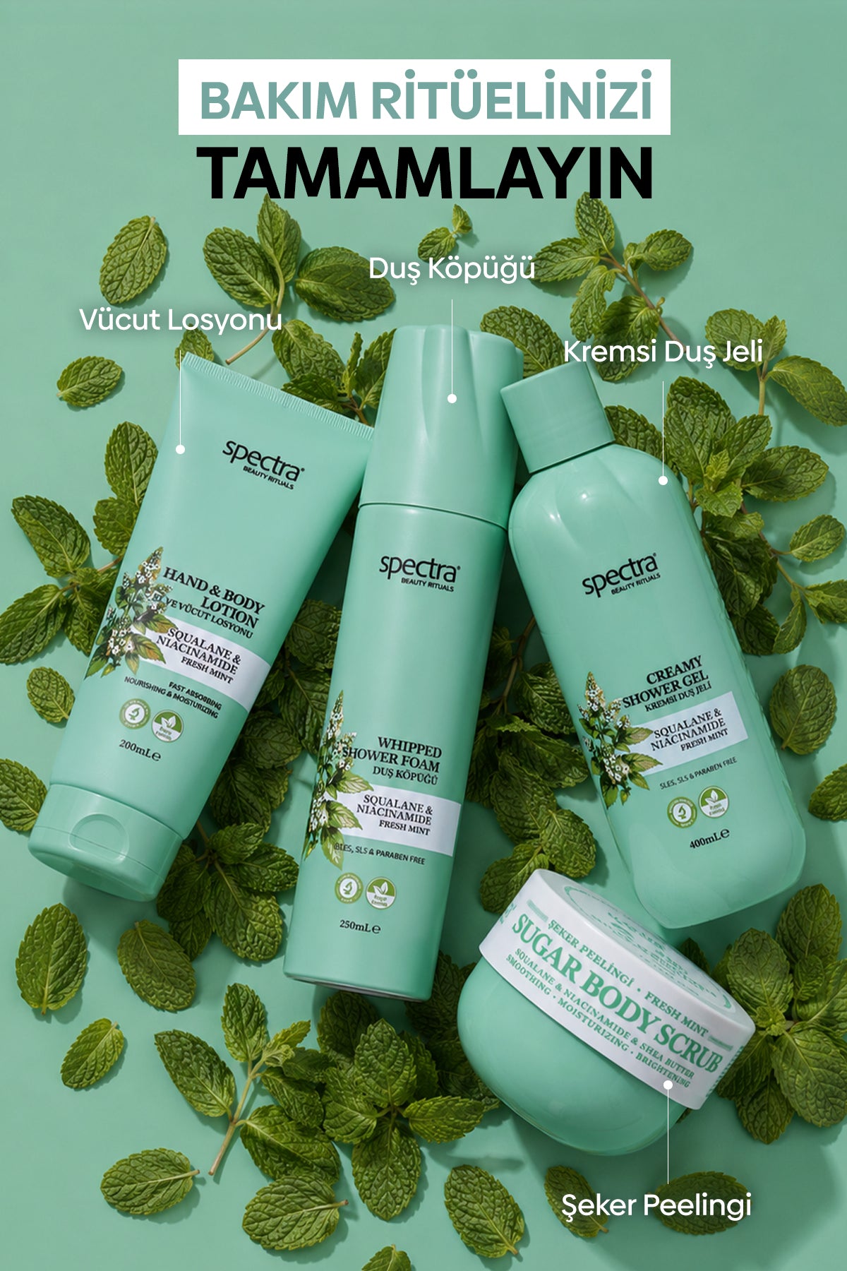 Nemlendirici ve Canlandırıcı Hızlı Emilen Vegan El ve Vücut Losyonu -Fresh Mint- 200 ML