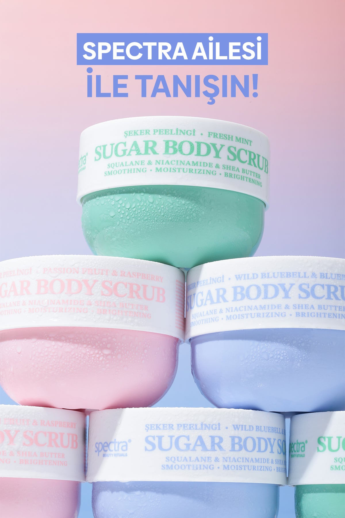 Pürüzsüzleştirici ve Nemlendirici Vegan Şeker Peelingi (Scrub) -Blueberry&Wild Bluebell- 330 gr
