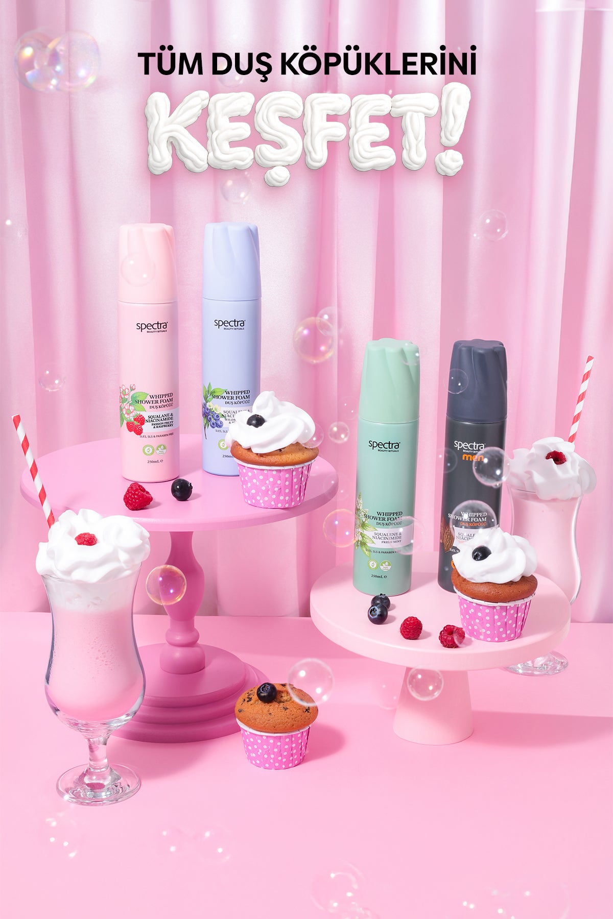 Nemlendirici ve Arındırıcı Vegan Whipped Duş Köpüğü - Raspberry&Passion Fruit - 250 ML