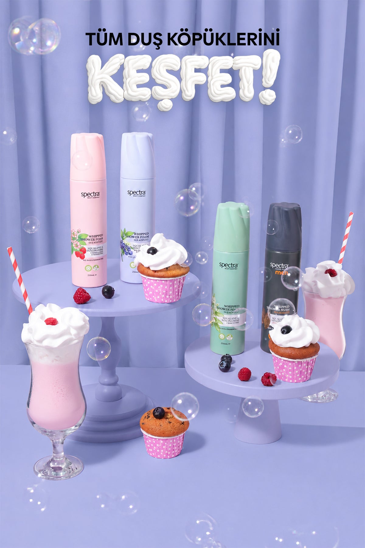 Nemlendirici ve Arındırıcı Vegan Whipped Duş Köpüğü -  Blueberry&Wild Bluebell - 250 ML