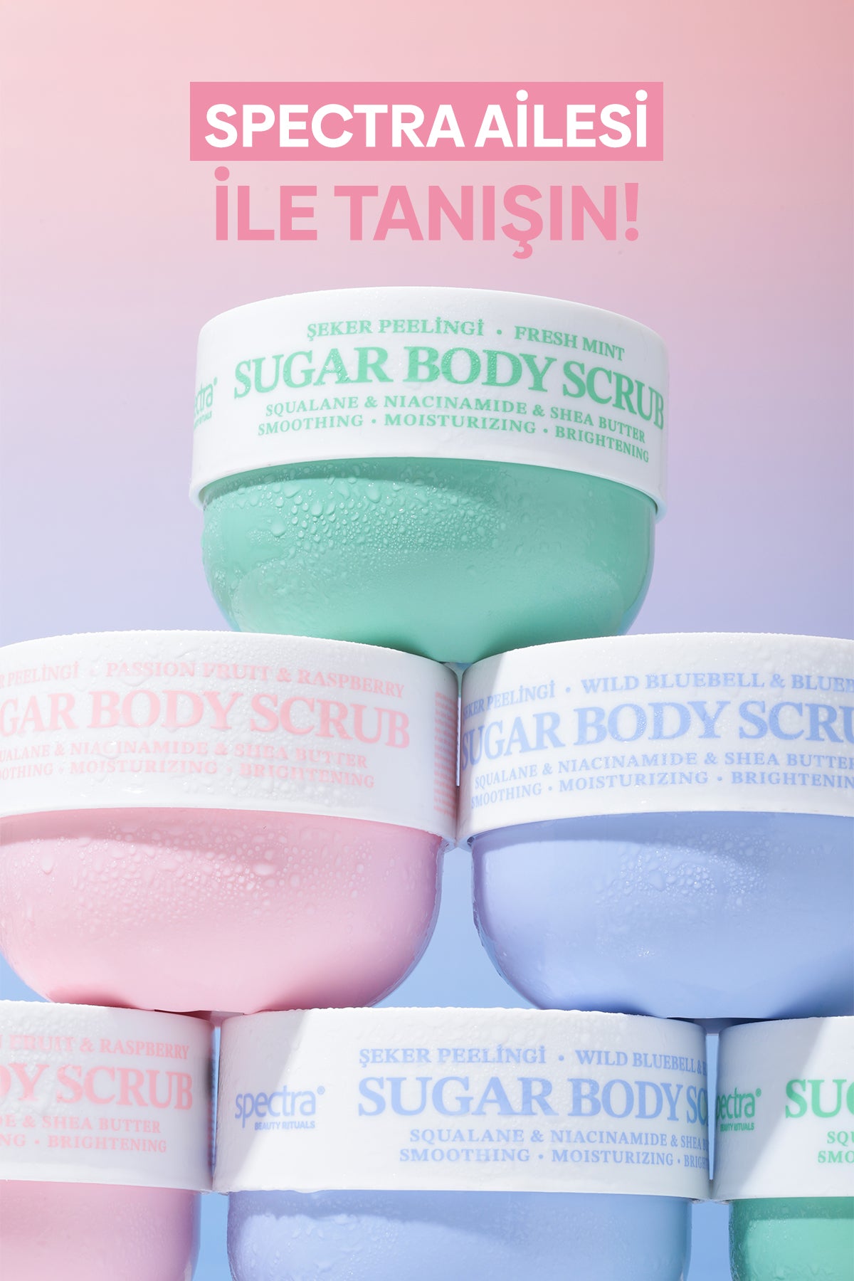 Pürüzsüzleştirici ve Nemlendirici Vegan Şeker Peelingi (Scrub) -Raspberry&Passion Fruit- 330 gr
