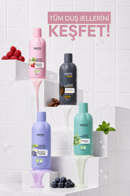 Nemlendirici Kremsi Vegan Duş Jeli -Raspberry&Passion Fruit- SLES&SLS&Paraben içermez- 400 ML