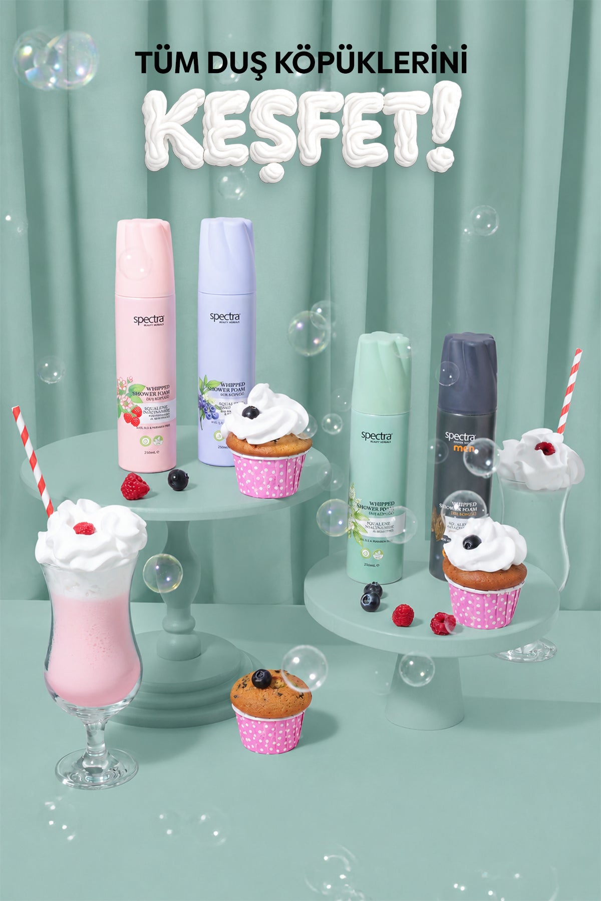 Nemlendirici ve Arındırıcı Vegan Whipped Duş Köpüğü - Fresh Mint - 250 ML