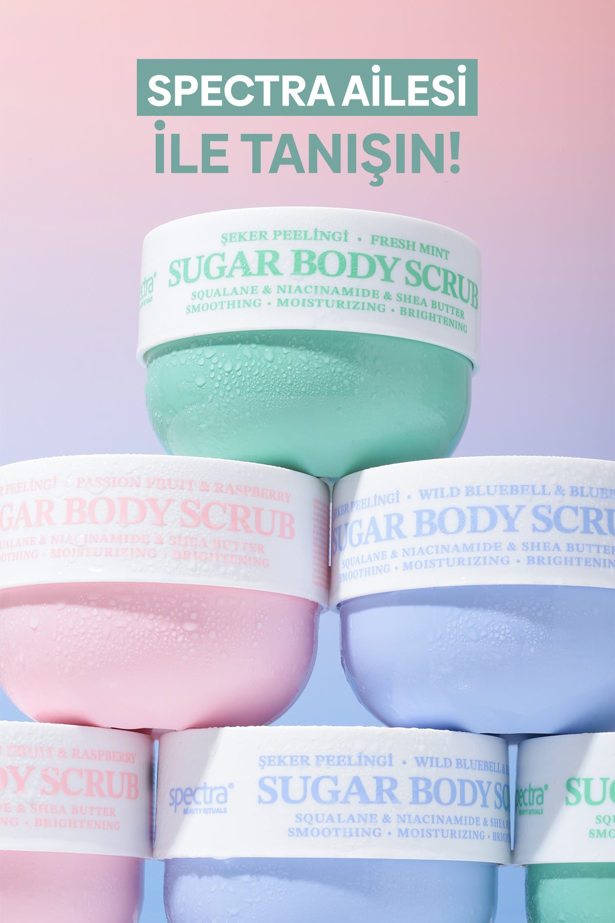 Pürüzsüzleştirici ve Nemlendirici Vegan Şeker Peelingi -Fresh Mint- Body Scrub 330 gr