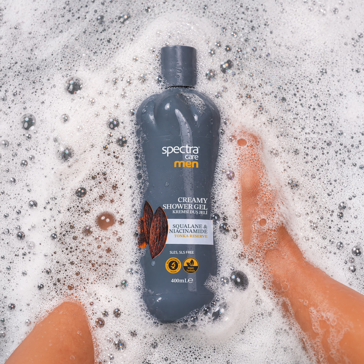 Men Tonka Reserve Vegan Creamy Shower Gel, Gentle Cleansing & Moisturizing Care 400 ml